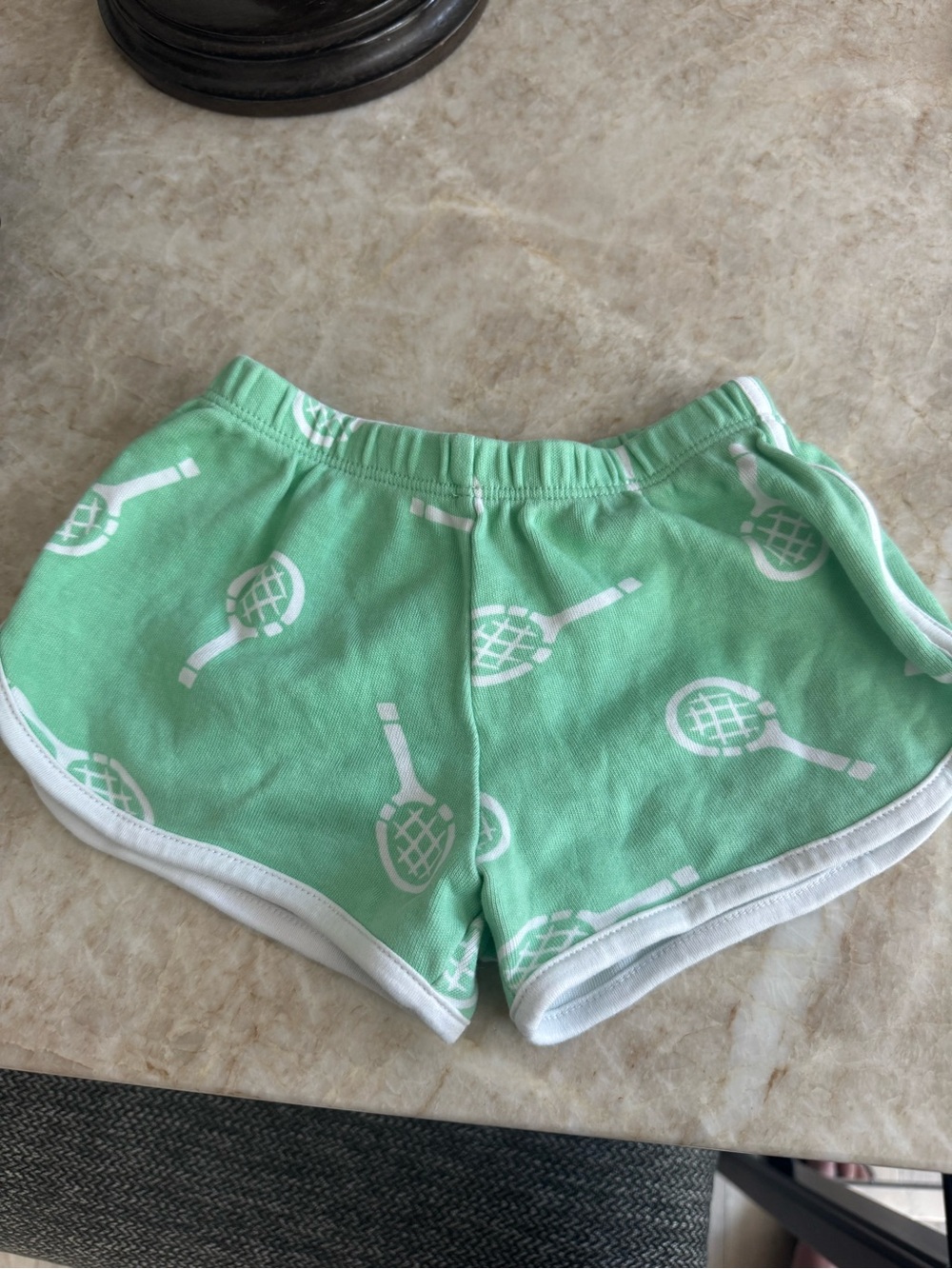 The Beaufort Bonnet Company Mint Green Tennis Racket Girls Shorts